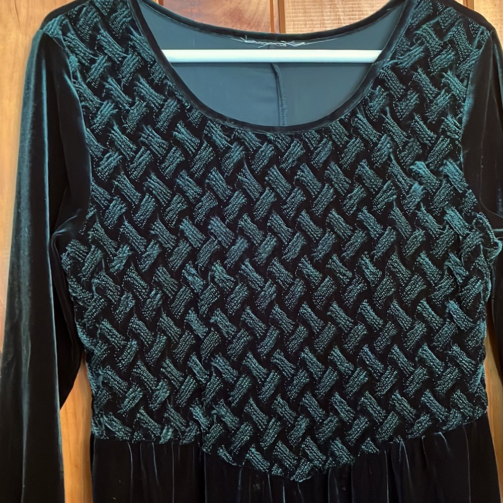 Beautiful green velvet holiday dress